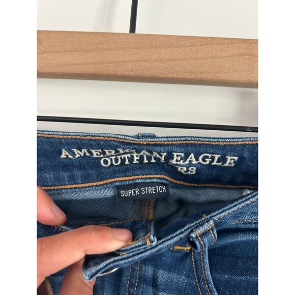 American Eagle Outfitters Blue Denim Jeggings - Size 4 Long Stretch - Picture 3 of 6